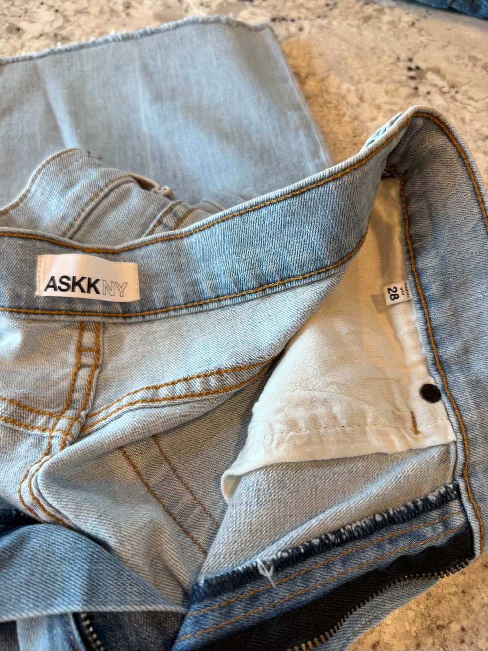 NWOT ASKK NY Zumba Light Blue Wide-Leg Crop 28 - Picture 10 of 11